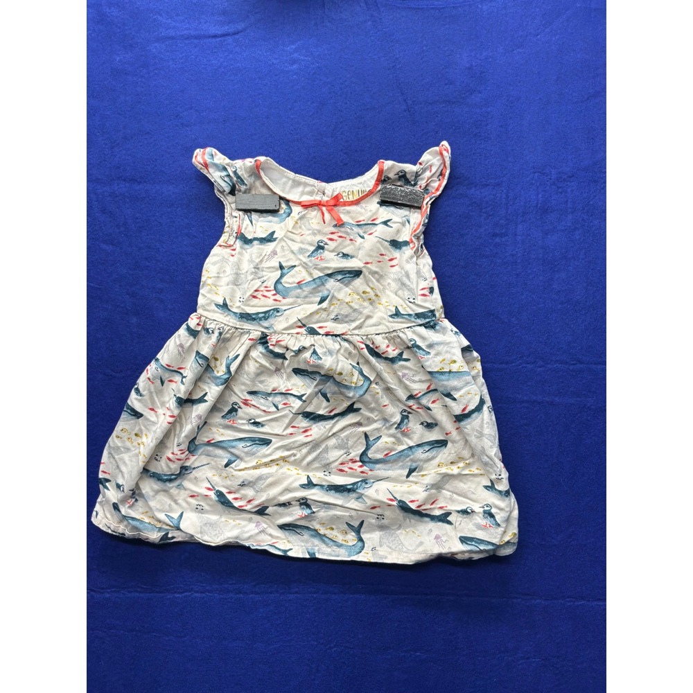 Genuine Kids Whale‎ Print Dress Toddler Girls 3T White